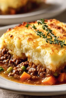 Classic Irish Shepherd's Pie with minced meat and mashed potatoes