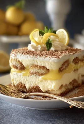 Delicious Limoncello Tiramisu dessert with mascarpone and lemon flavor