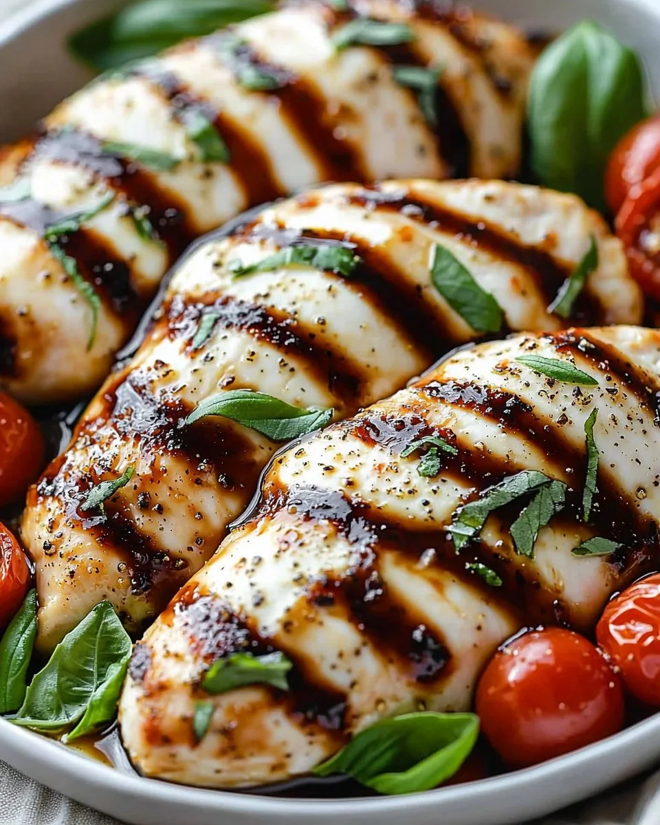 Balsamic Baked Chicken Breast with Mozzarella Cheese
