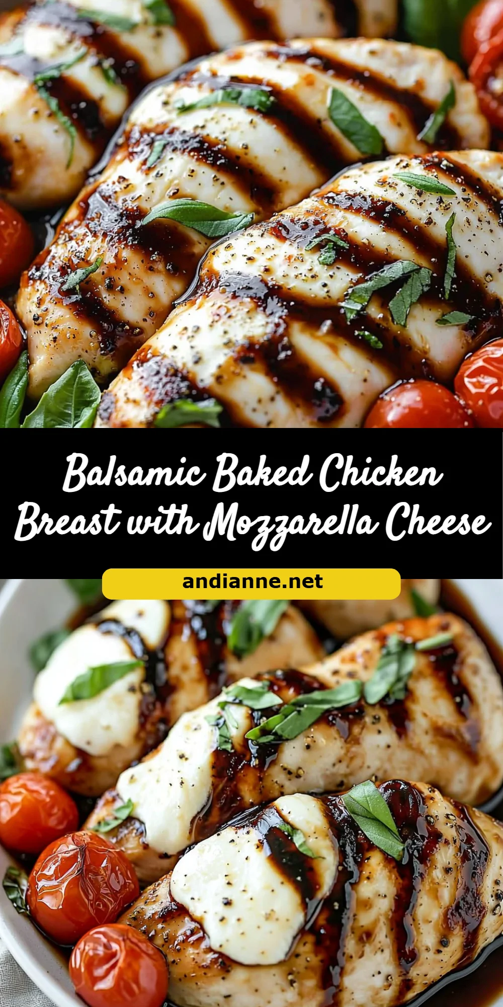 Balsamic Baked Chicken Breast with Mozzarella Cheese