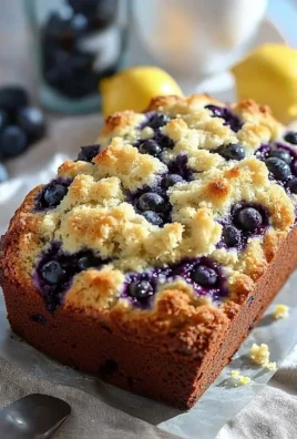 Delicious blueberry lemon loaf cake with fresh blueberries and lemon zest