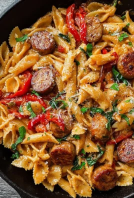Delicious Cajun Sausage Pasta served in a bowl with herbs and spices