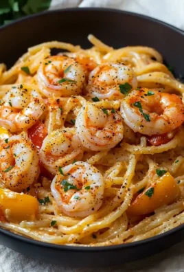Delicious Cajun Shrimp Pasta with shrimp, spices, and creamy sauce