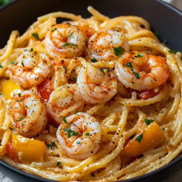 Delicious Cajun Shrimp Pasta with shrimp, spices, and creamy sauce