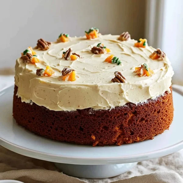 Delicious homemade carrot cake with cream cheese frosting