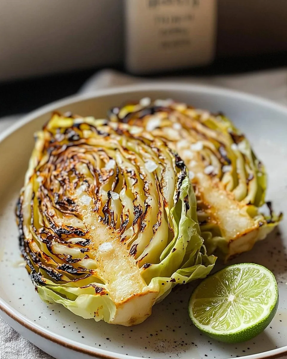 Charred Hispi Cabbage with Miso Butter and Smoked Salt
