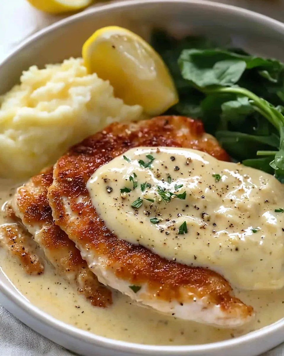 Chicken Schnitzel with Cream Sauce