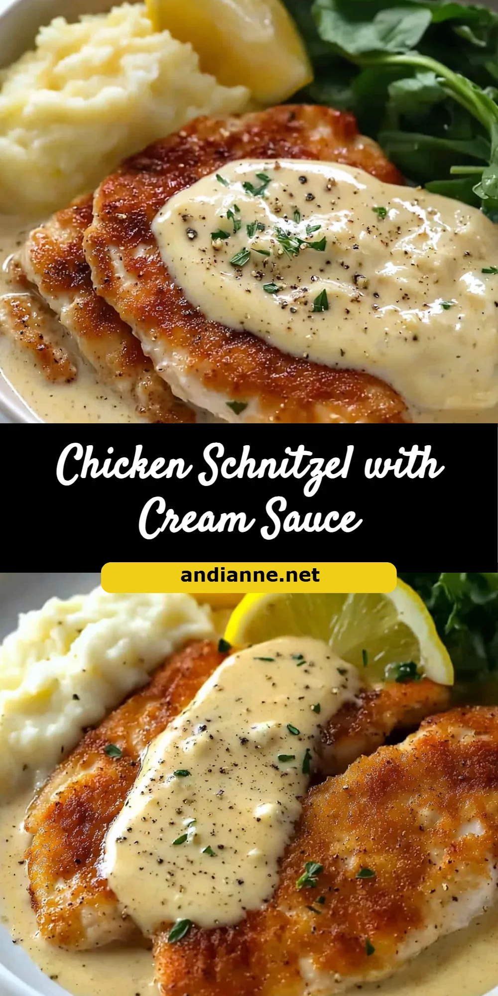 Chicken Schnitzel with Cream Sauce