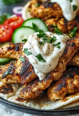 Delicious Chicken Shawarma served with creamy garlic sauce on a plate.