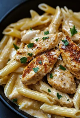 Creamy Cajun chicken pasta dish served with fresh herbs and spices