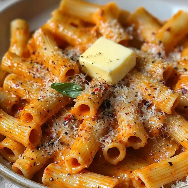 Delicious creamy chili oil pasta served in a bowl