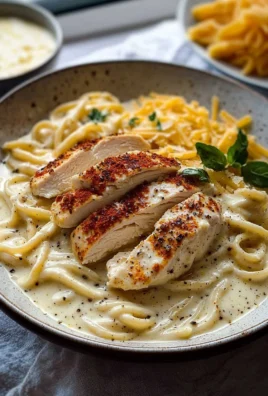 A delicious plate of creamy white sauce pasta garnished with herbs.