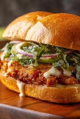 Crispy cilantro lime chicken sandwich served with fresh toppings