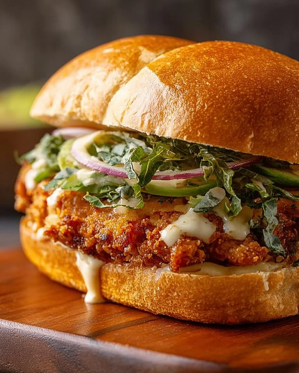 Crispy Cilantro Lime Chicken Sandwich (Air-Fried or Oven Baked)