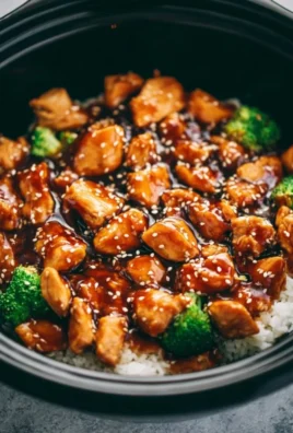 Delicious Dump and Go Crockpot Teriyaki Chicken served on a plate.