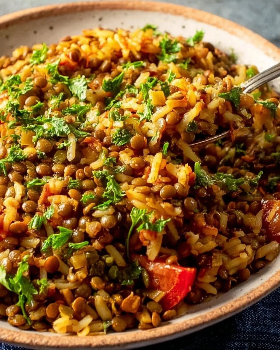 Easy Mediterranean Lentils and Rice