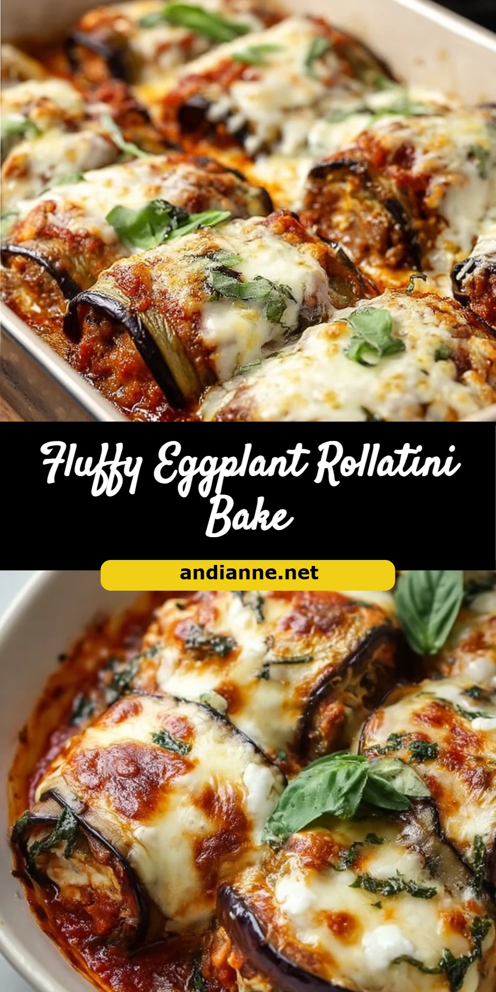 Fluffy Eggplant Rollatini Bake