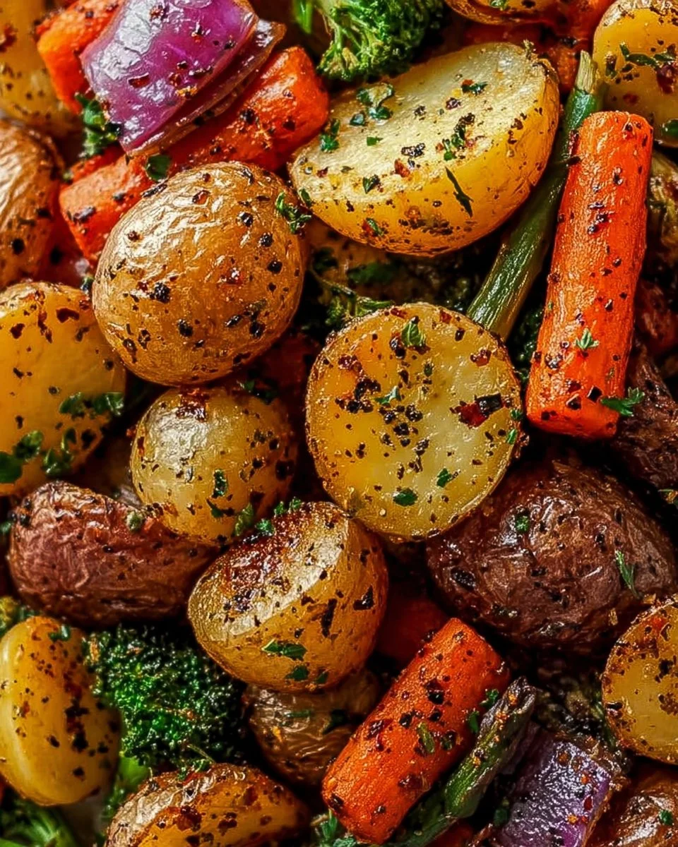 Garlic Herb Roasted Potatoes and Veggies