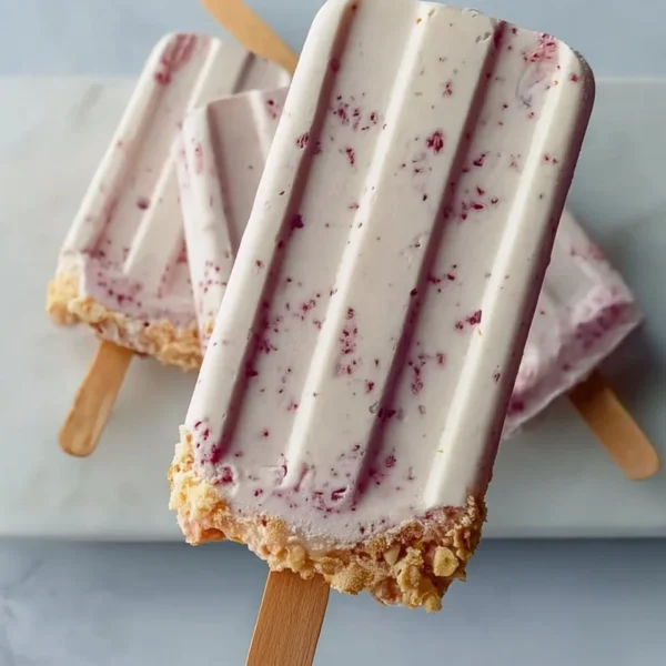 Refreshing Greek yogurt popsicles in colorful molds on a sunny day