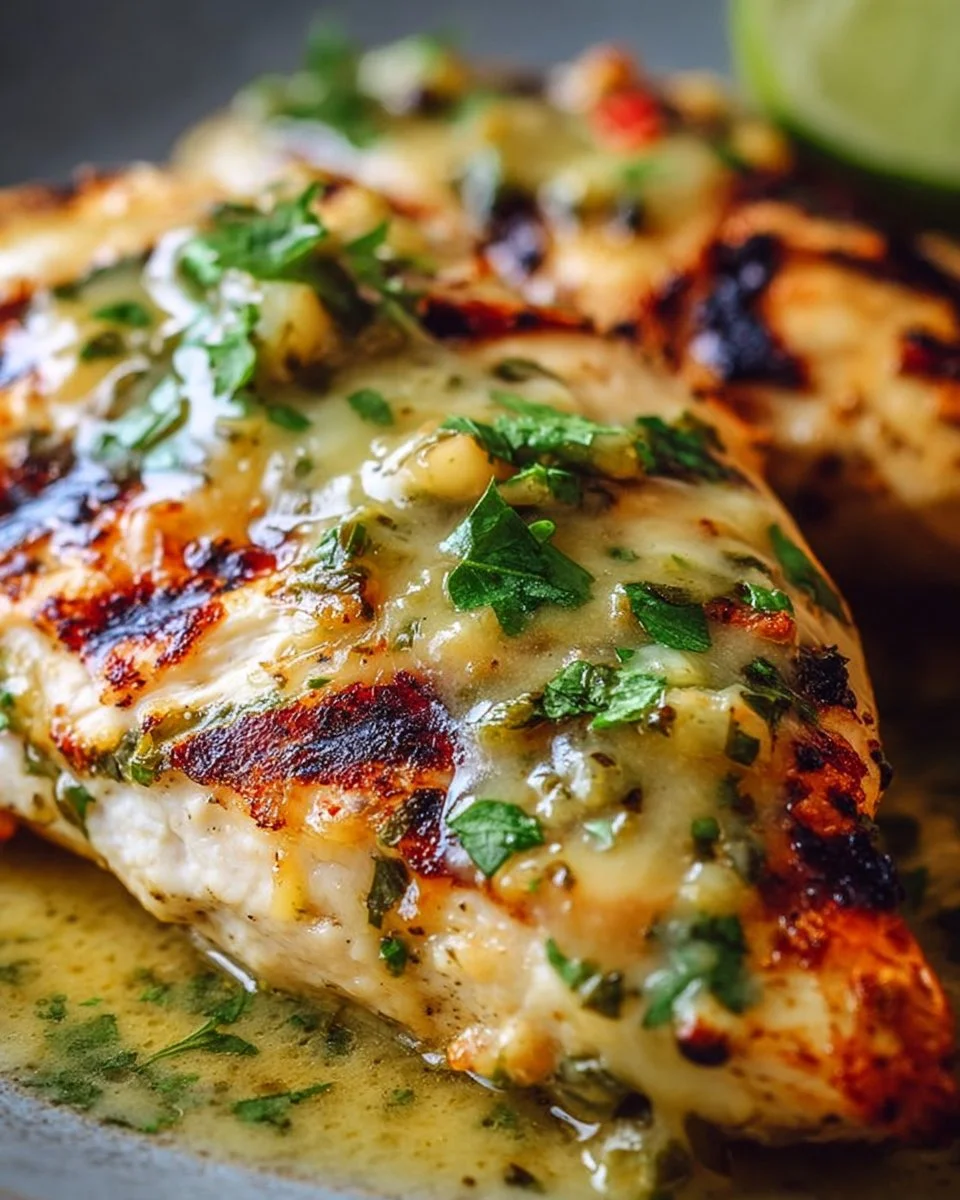 Grilled Salsa Verde Pepper Jack Chicken