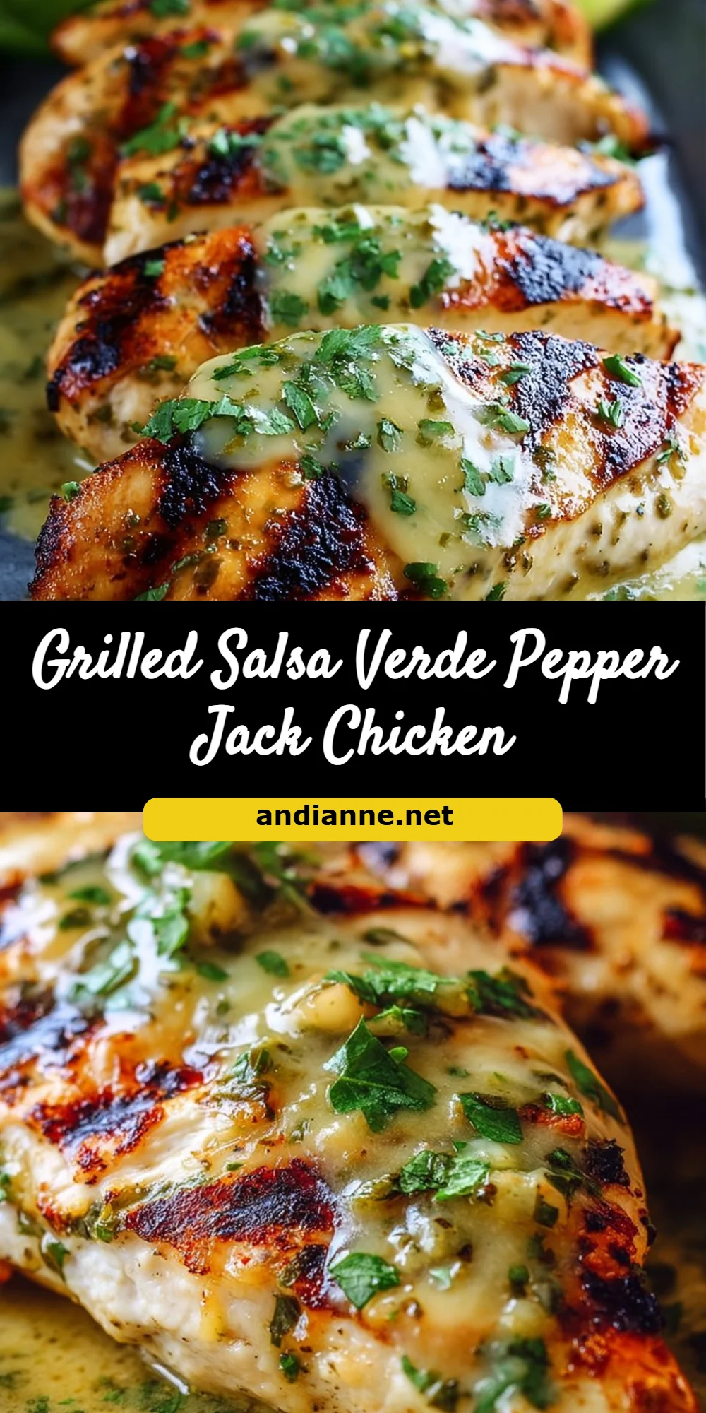 Grilled Salsa Verde Pepper Jack Chicken