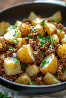 Ground turkey with potatoes dish displayed on a plate