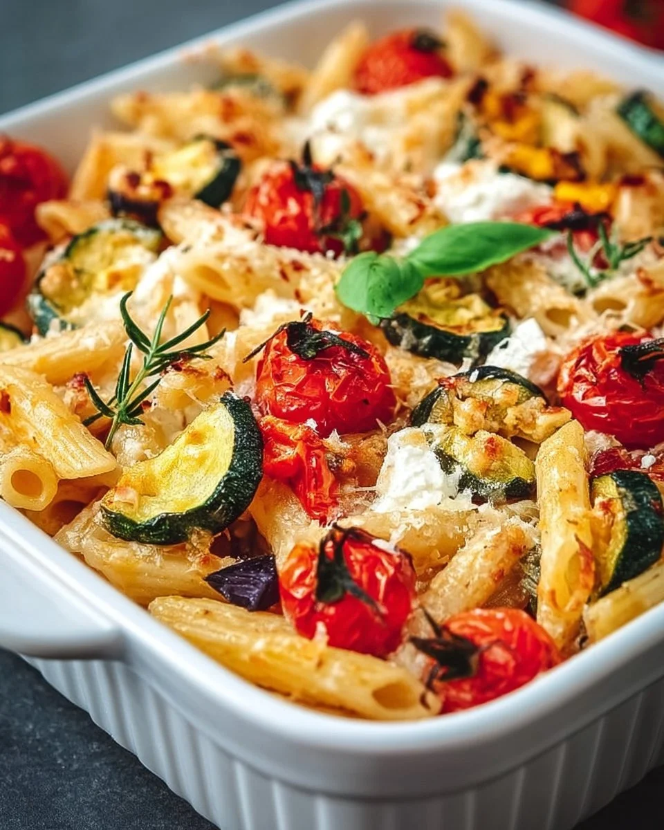 Healthy Baked Feta Pasta with Vegetables