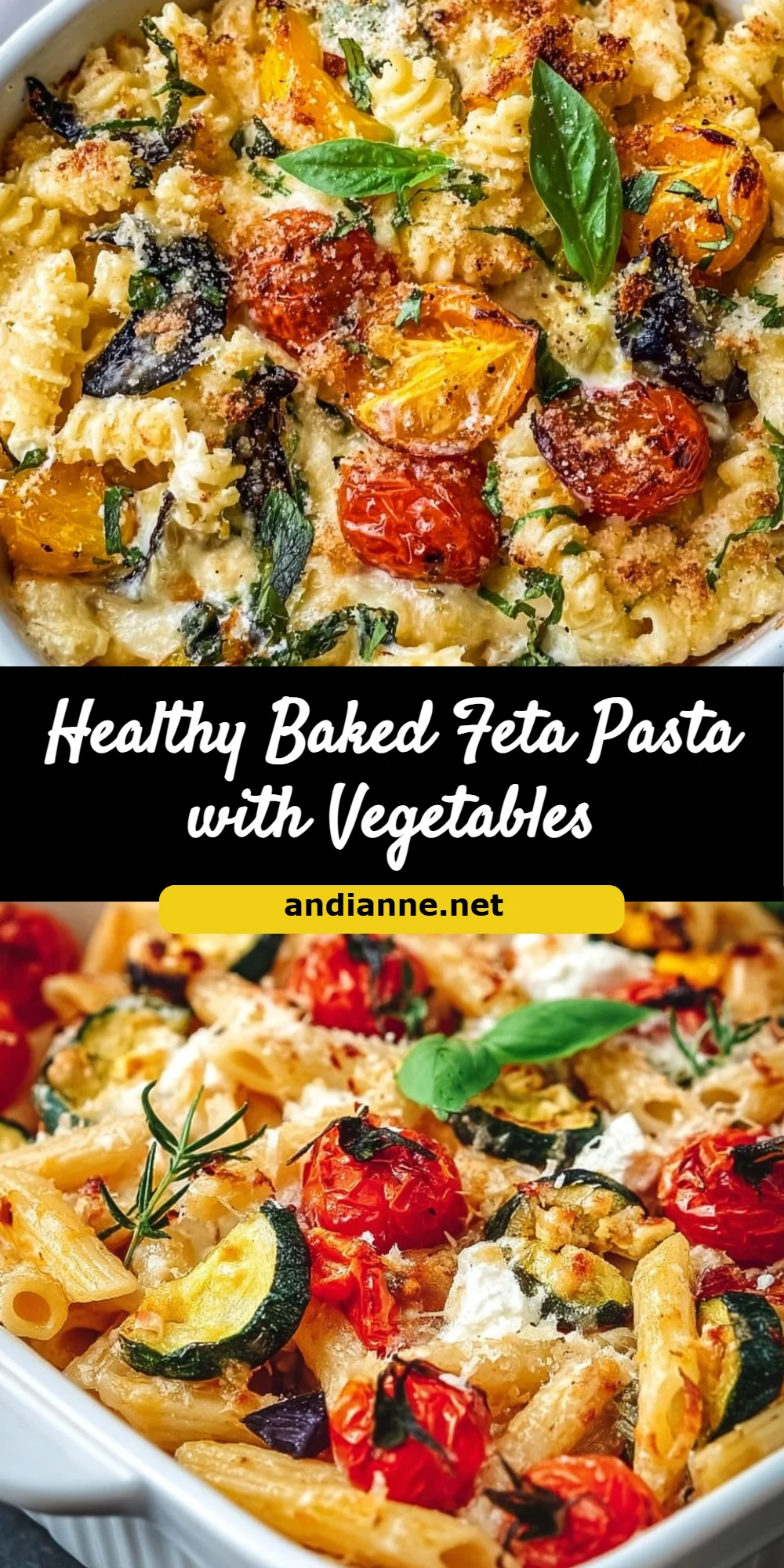 Healthy Baked Feta Pasta with Vegetables