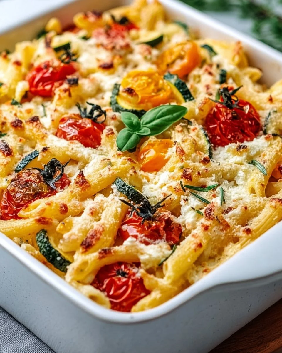 Healthy Baked Feta Pasta with Vegetables