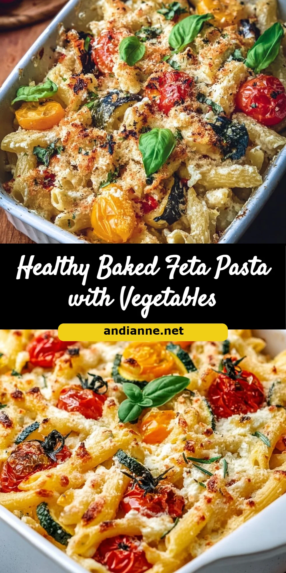 Healthy Baked Feta Pasta with Vegetables