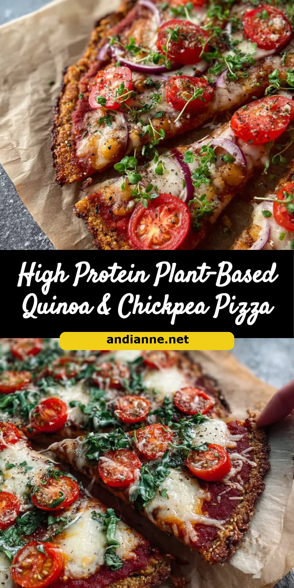 High Protein Plant-Based Quinoa & Chickpea Pizza