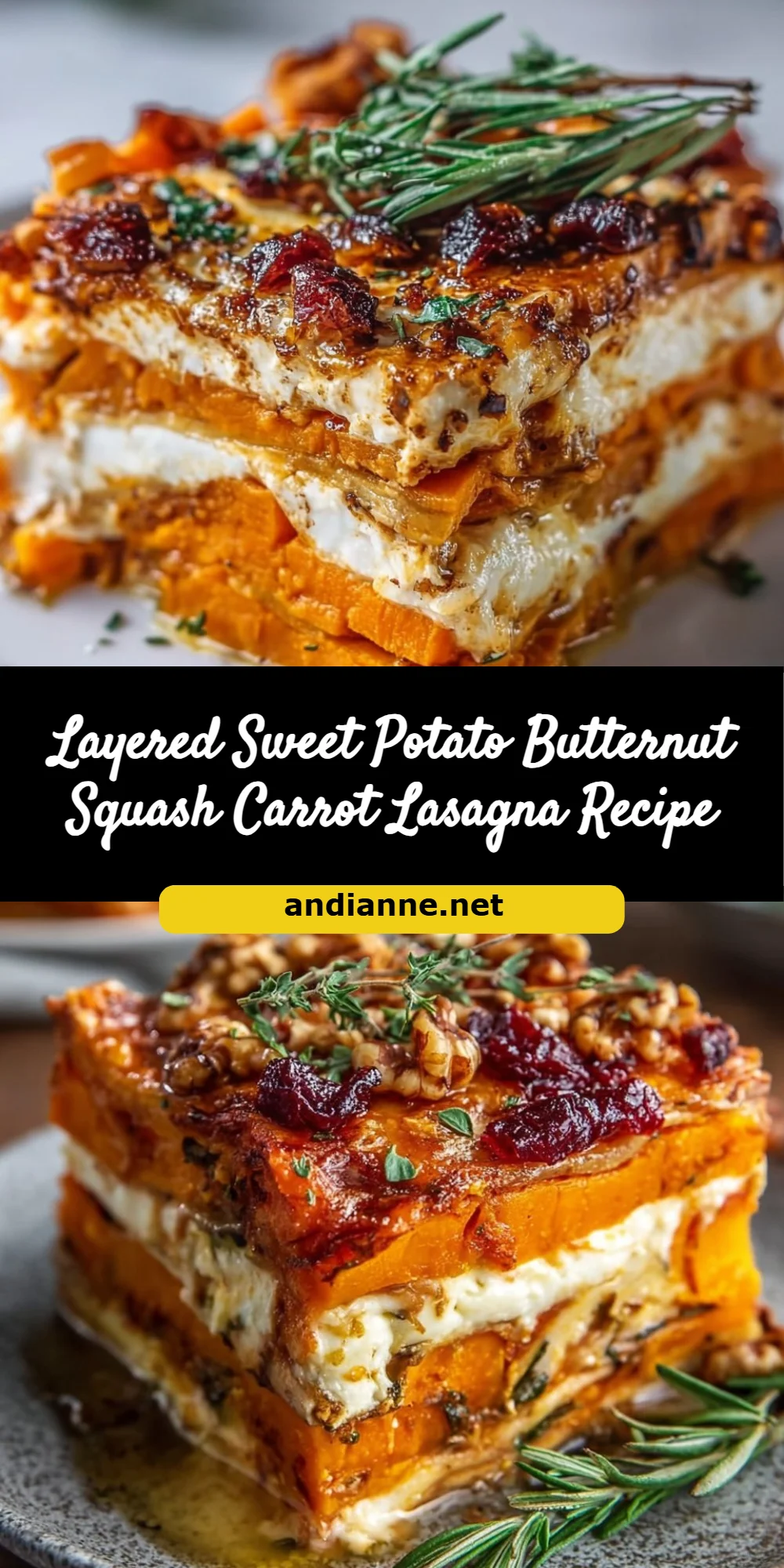 Layered Sweet Potato Butternut Squash Carrot Lasagna Recipe