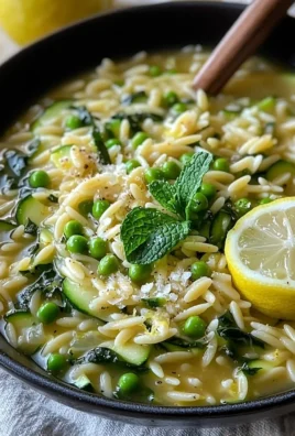 Delicious Lemon Orzo with Zucchini garnished with fresh herbs