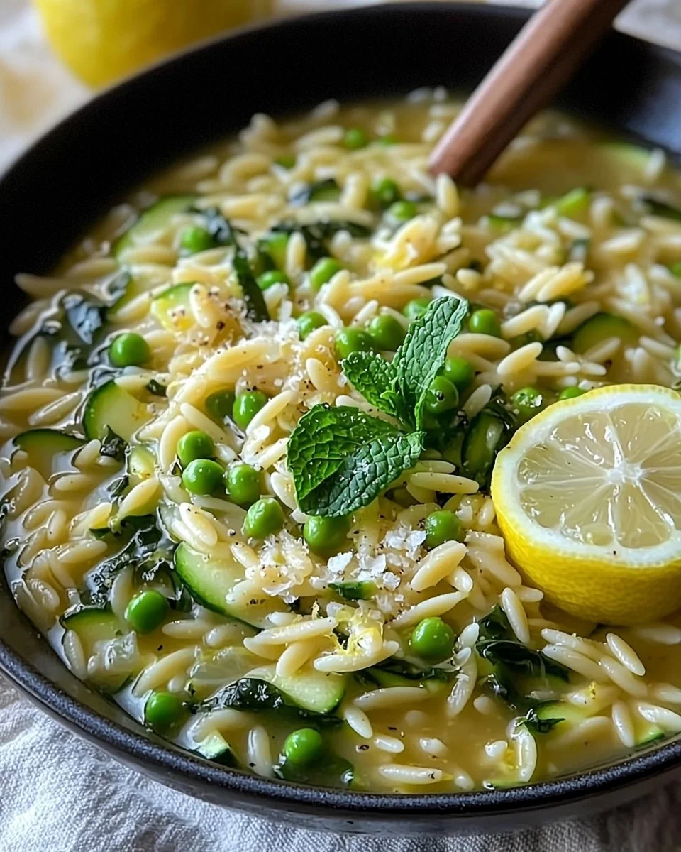 Lemon Orzo With Zucchini