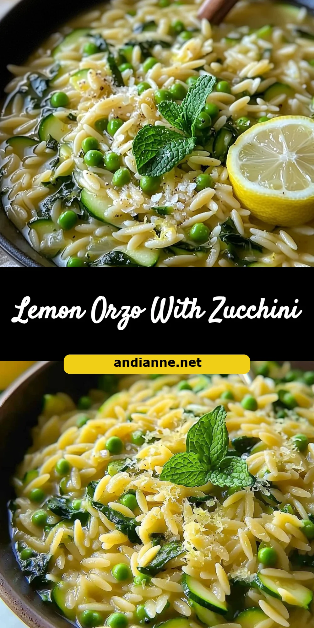 Lemon Orzo With Zucchini