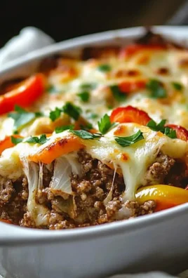 Low Carb Philly Cheesesteak Casserole served in a baking dish.