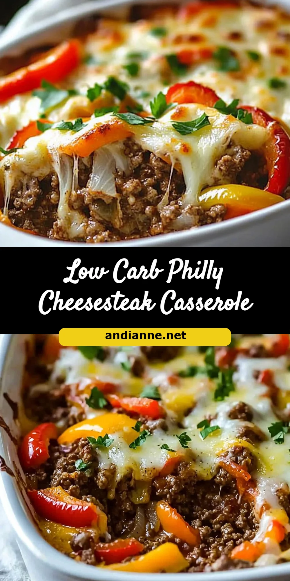 Low Carb Philly Cheesesteak Casserole