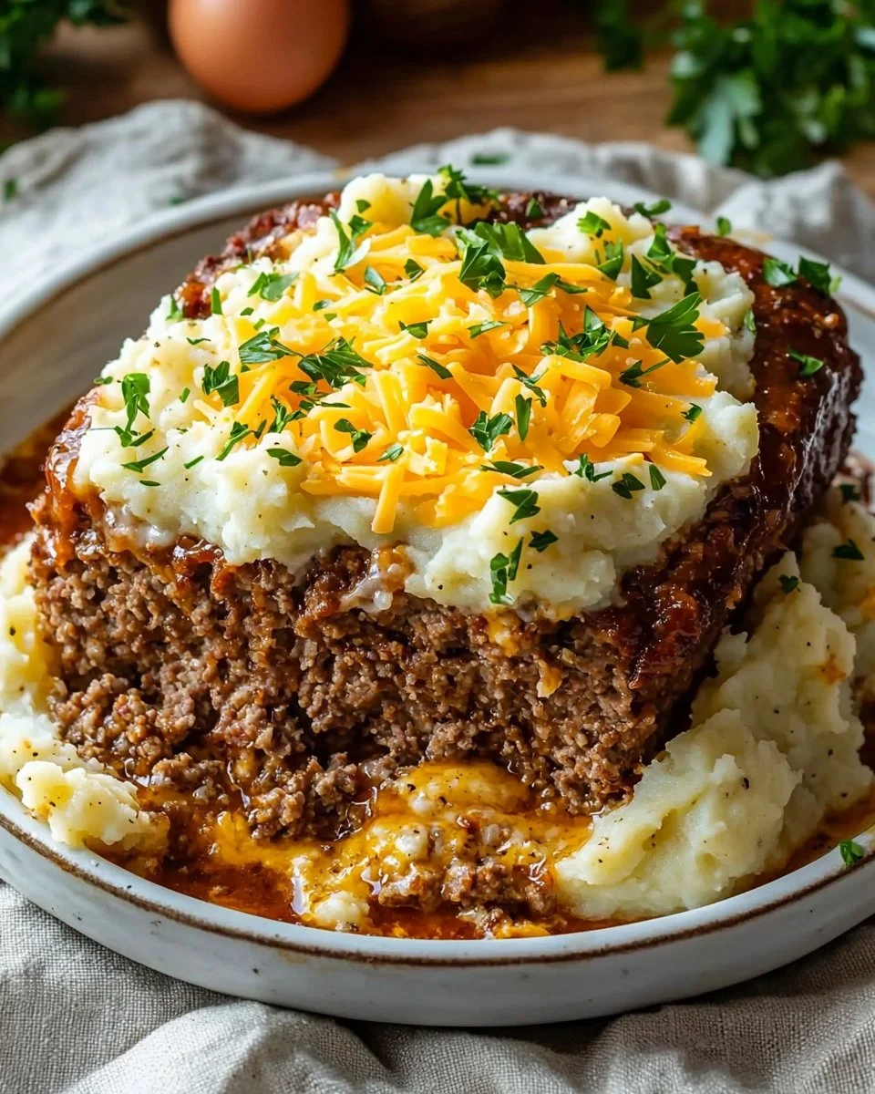 Meatloaf with Mashed Potatoes and Cheese Recipe