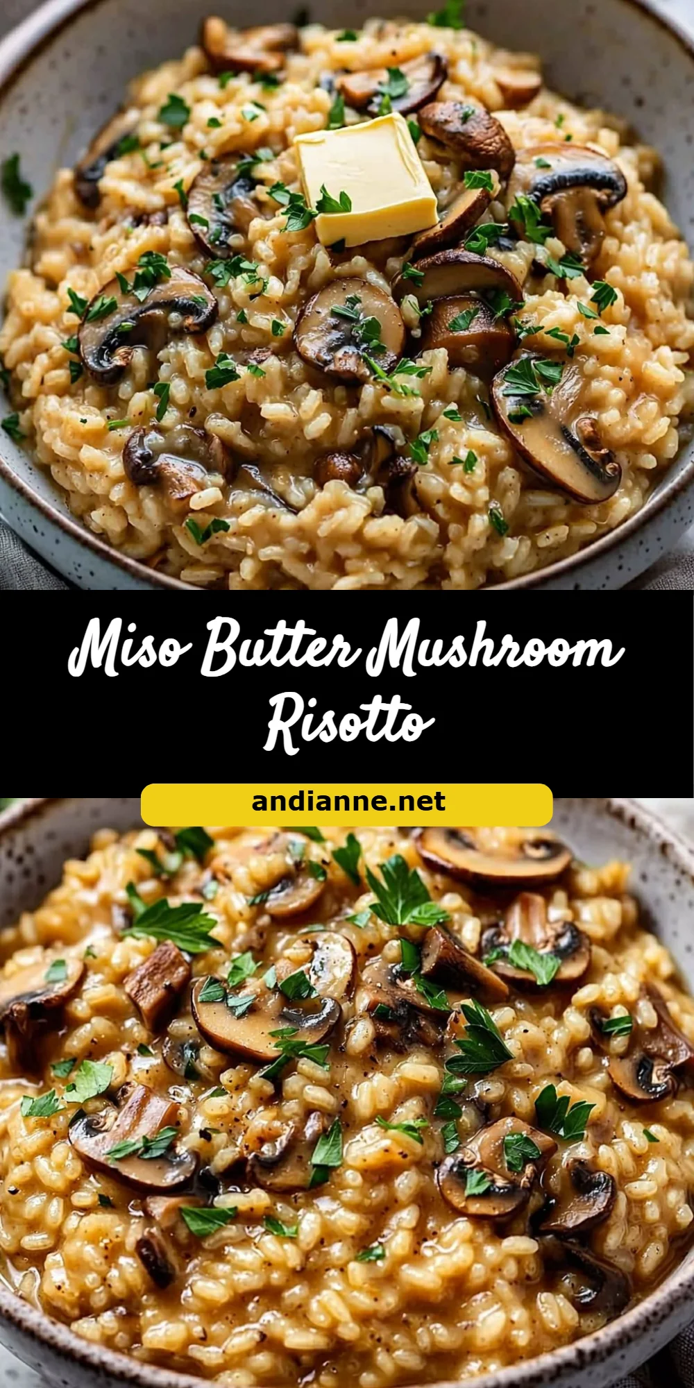 Miso Butter Mushroom Risotto