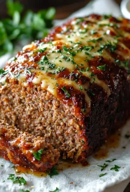 Delicious Garlic Parmesan Meatloaf ready to serve for dinner