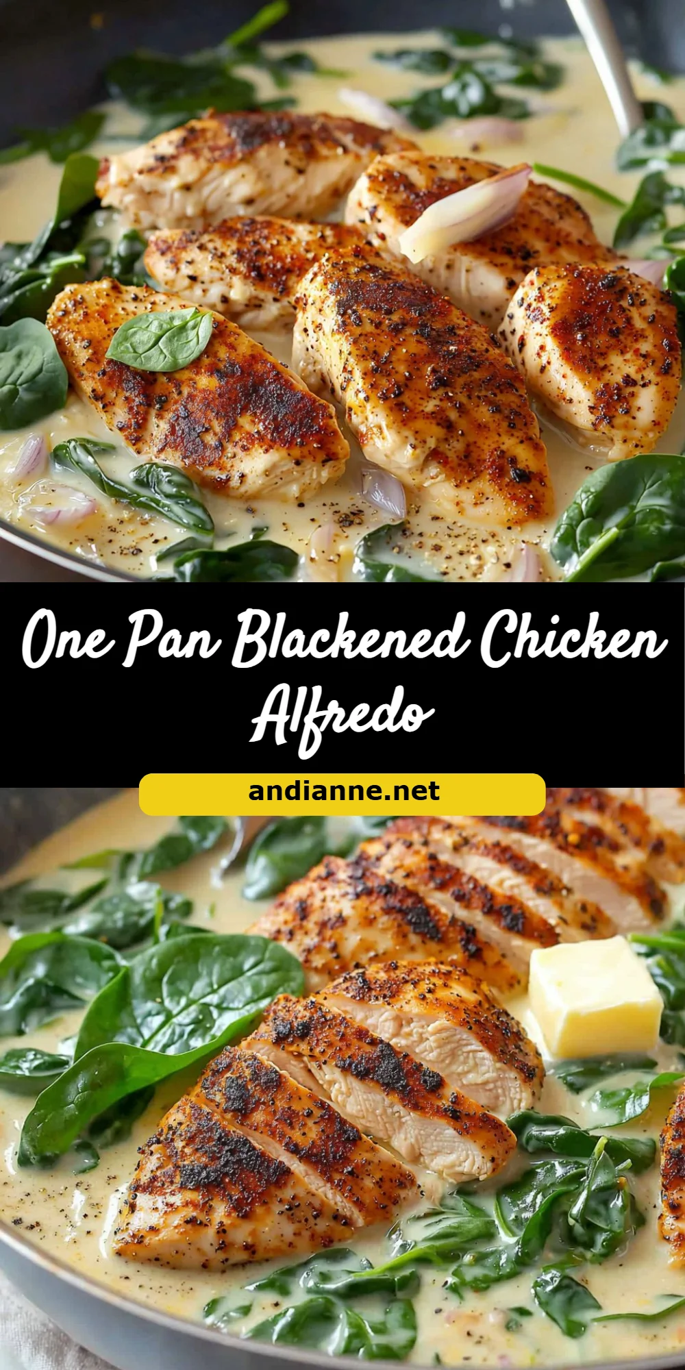 One Pan Blackened Chicken Alfredo