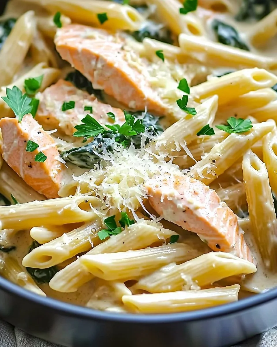 One Pot Creamy Salmon Pasta