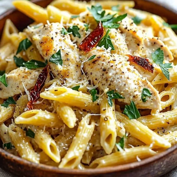 Delicious Parmesan Marry Me Chicken Pasta served on a plate