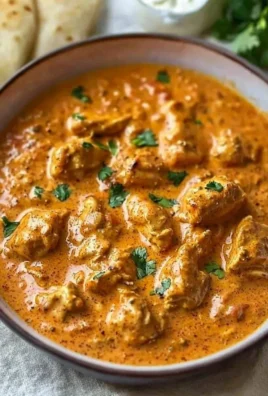 Delicious homemade butter chicken served with naan and rice