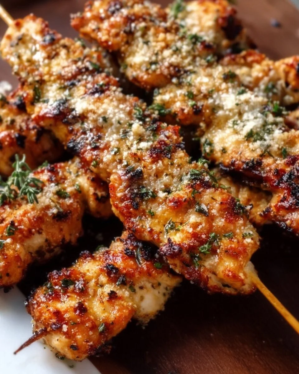 Ranch Garlic Parmesan Chicken Skewers