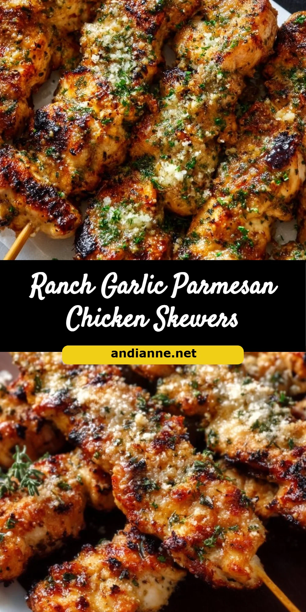 Ranch Garlic Parmesan Chicken Skewers