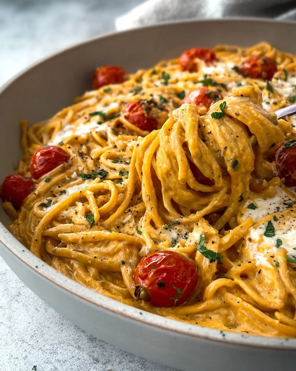 Roasted Tomato and Garlic Ricotta Pasta