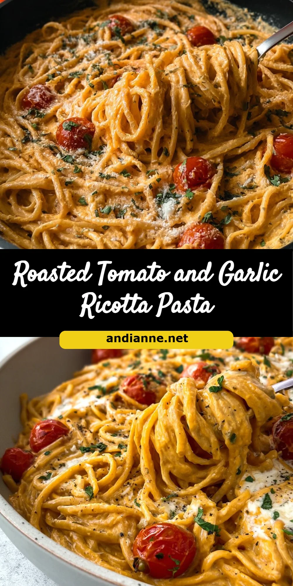Roasted Tomato and Garlic Ricotta Pasta