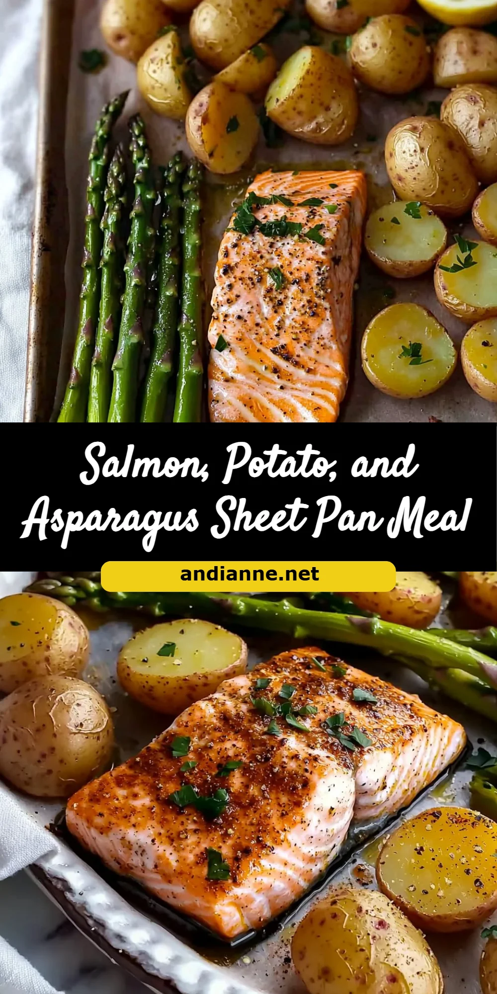 Salmon, Potato, and Asparagus Sheet Pan Meal