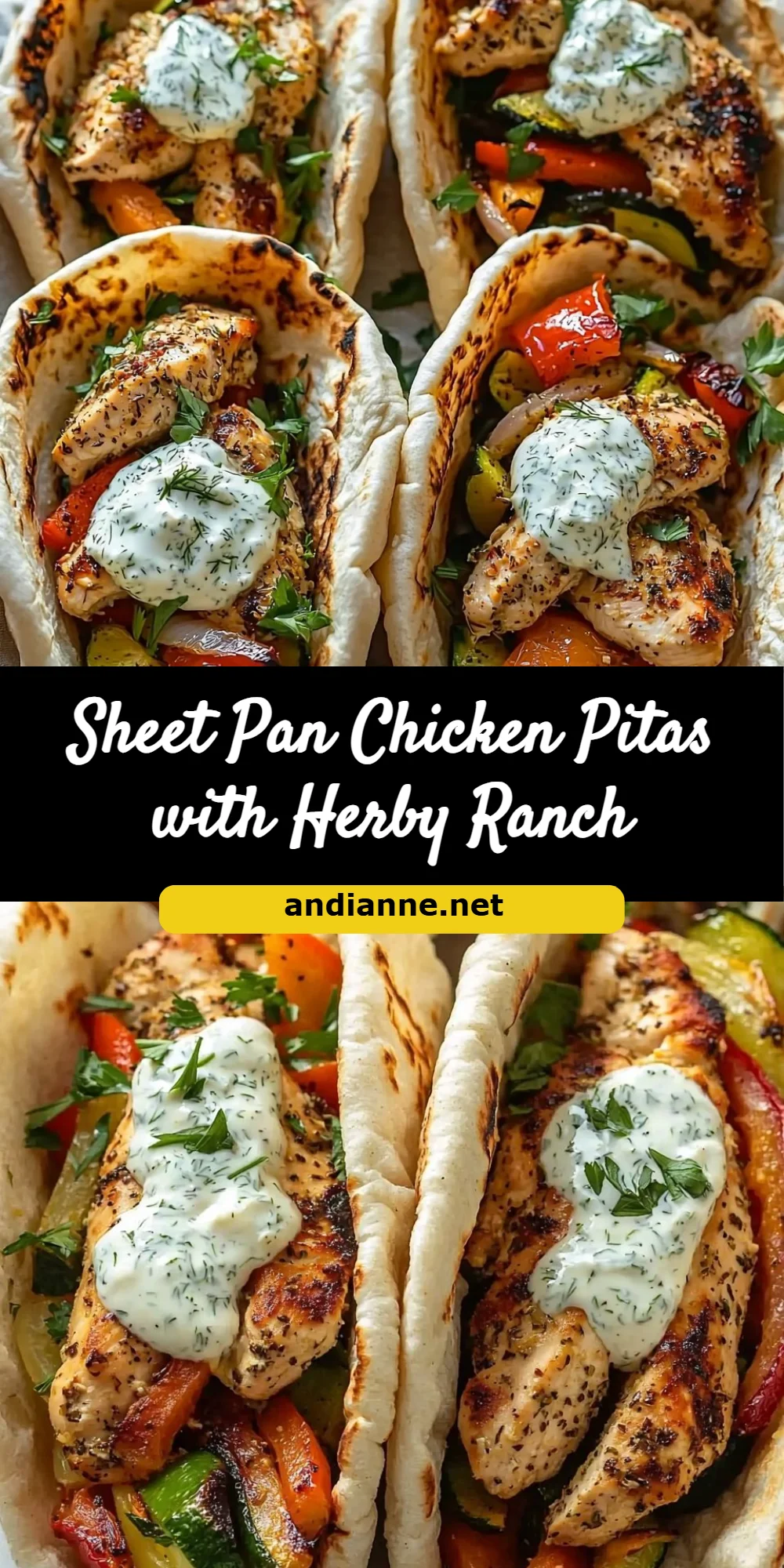 Sheet Pan Chicken Pitas with Herby Ranch